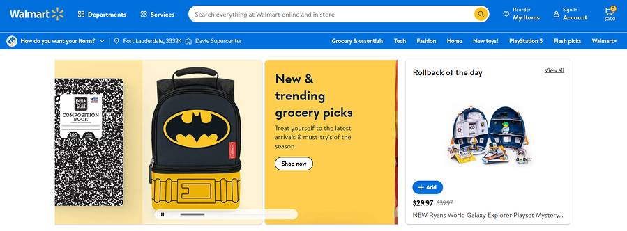 Walmart website