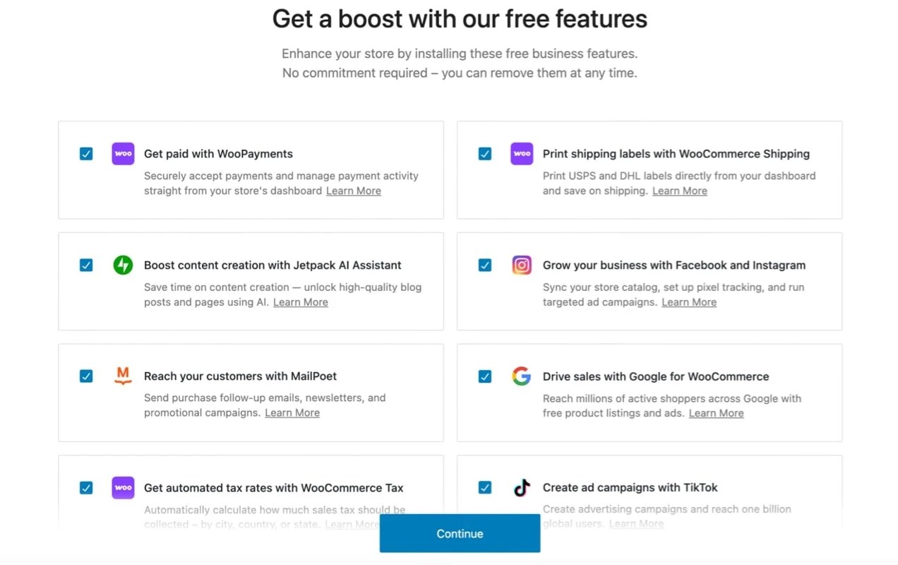 optional extensions for added functionality