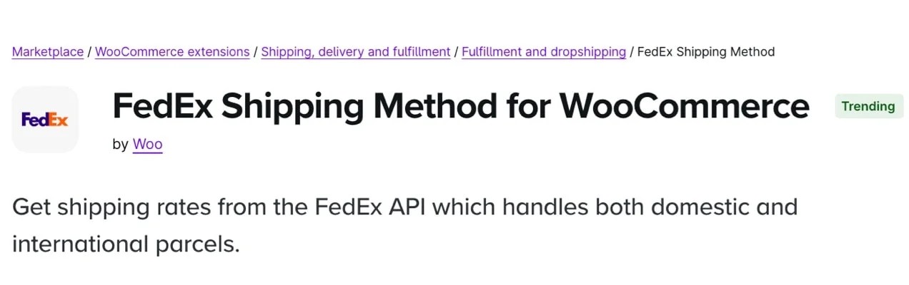FedEx shipping method extension