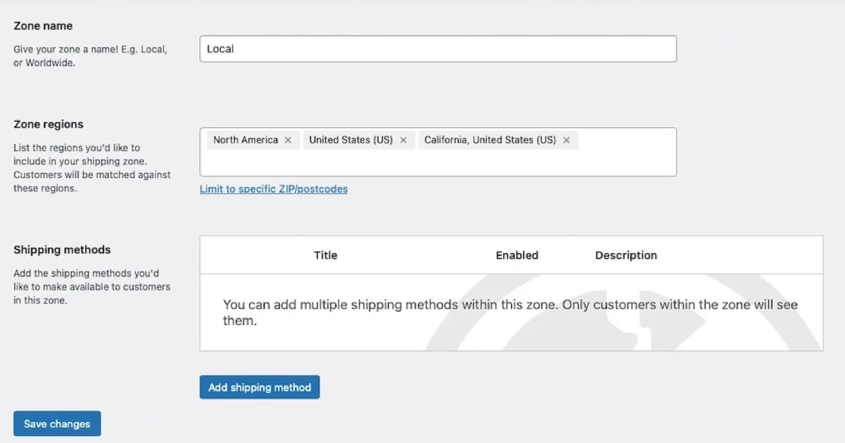 zones for regions in the U.S.