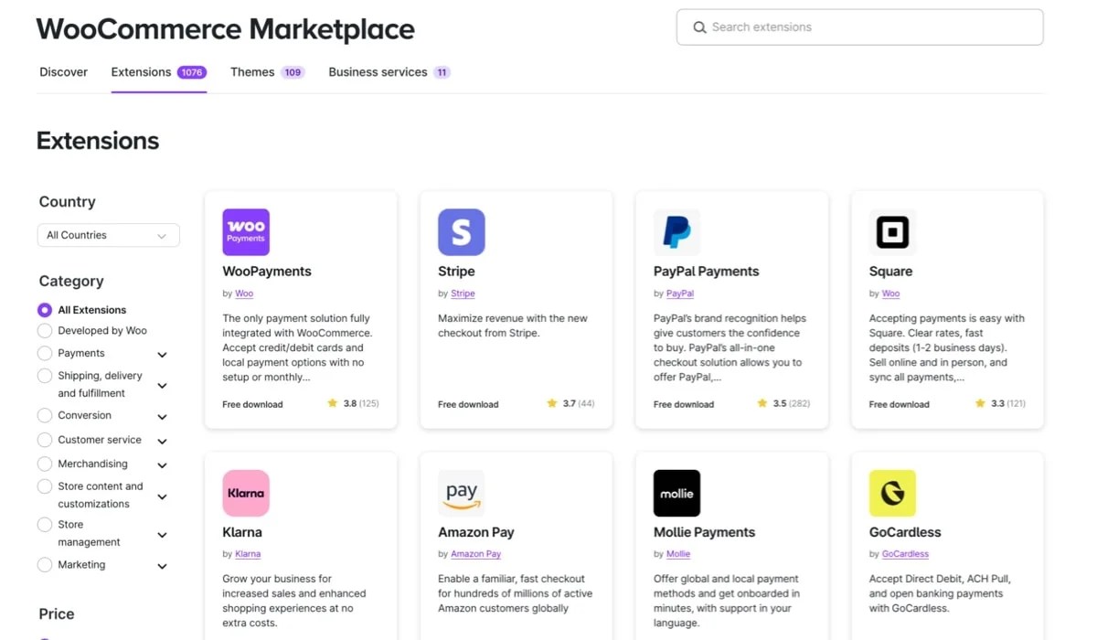 WooCommerce extension library 