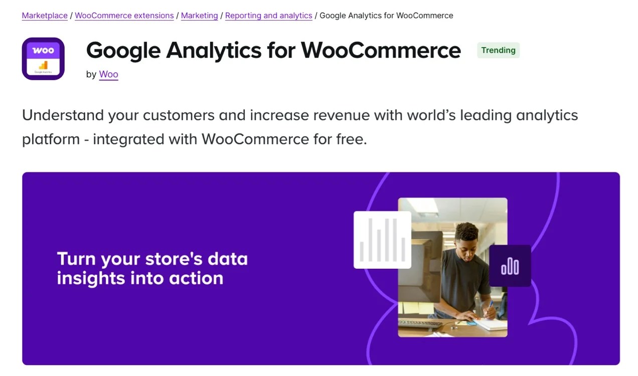 Google Analytics for WooCommerce extension page
