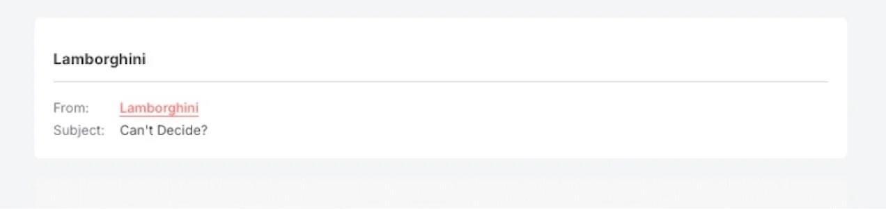 Lamborghini subject line, 